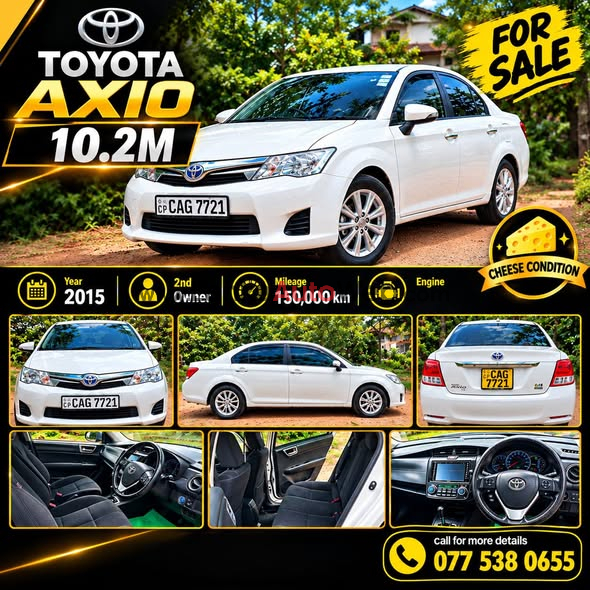 TOYOTA AXIO 2015 — FOR SALE 